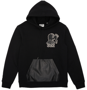 Avirex Aces Erkek Kapüşonlu Sweatshirt Siyah | 473061-UPE